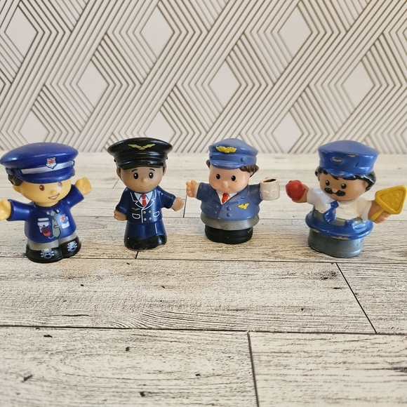 Little People Other - Little People Figures Lot: Police Officer Pilot Pilot Crossing Guard